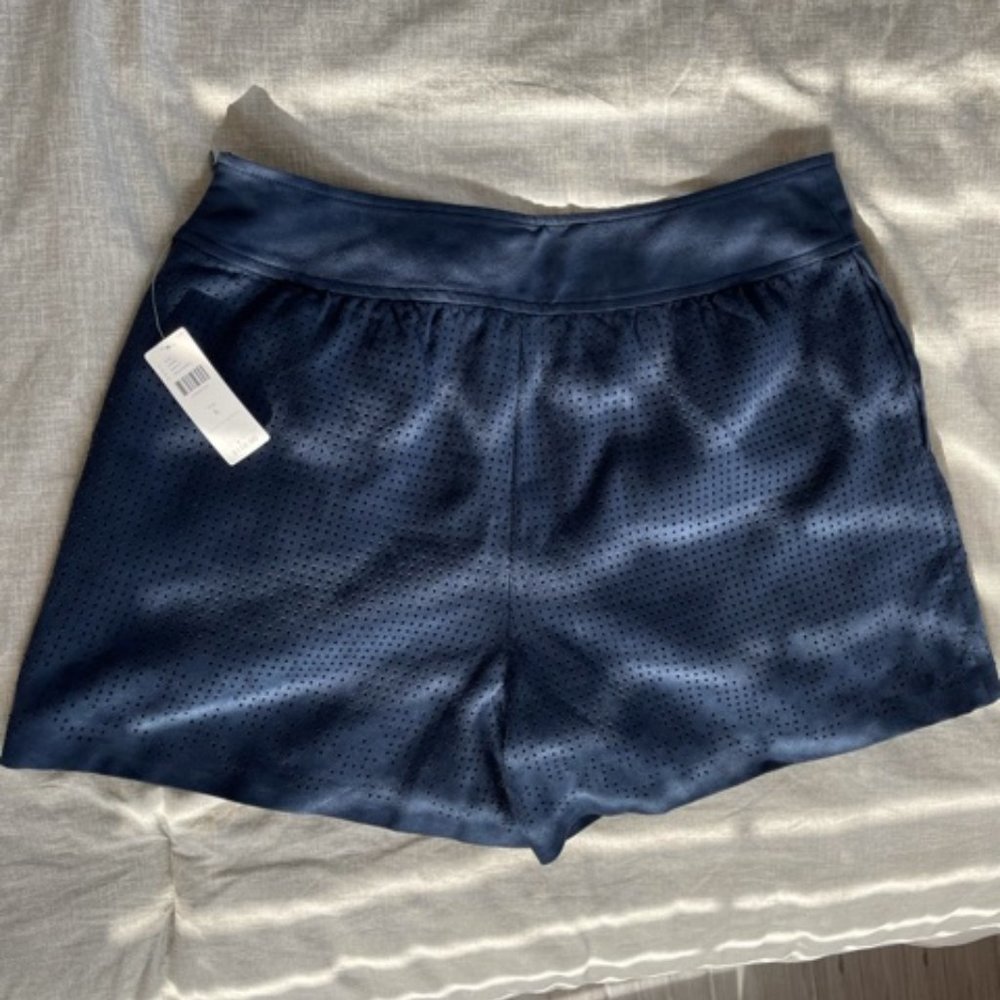 Anthropologie Vegan Suede Cutwork Shorts